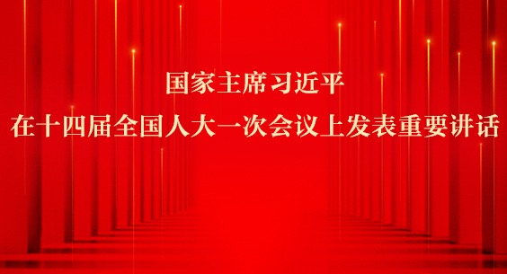 海报丨国家主席习近平在十四届全国人大一次会议上发表